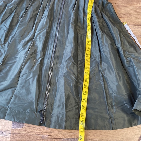 Per Se Silk Dark Green Ballon Sleeve midi Dress size M - Picture 6 of 7